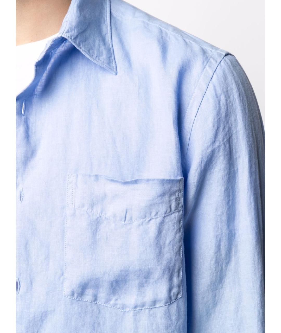 ASPESI Голубая льняная кэжуал рубашка, фото 3