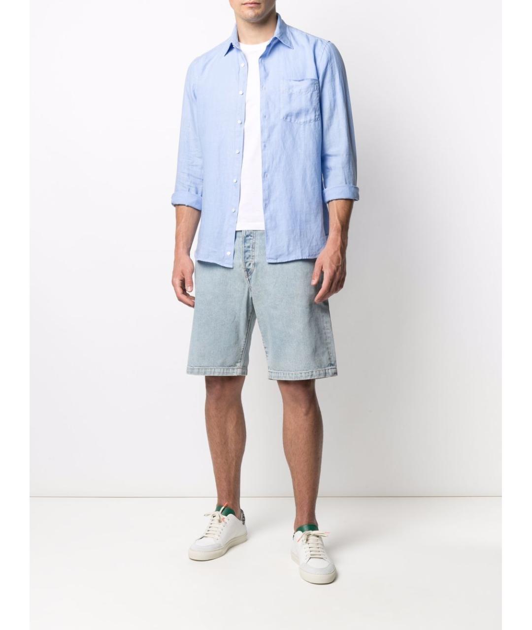 ASPESI Голубая льняная кэжуал рубашка, фото 5