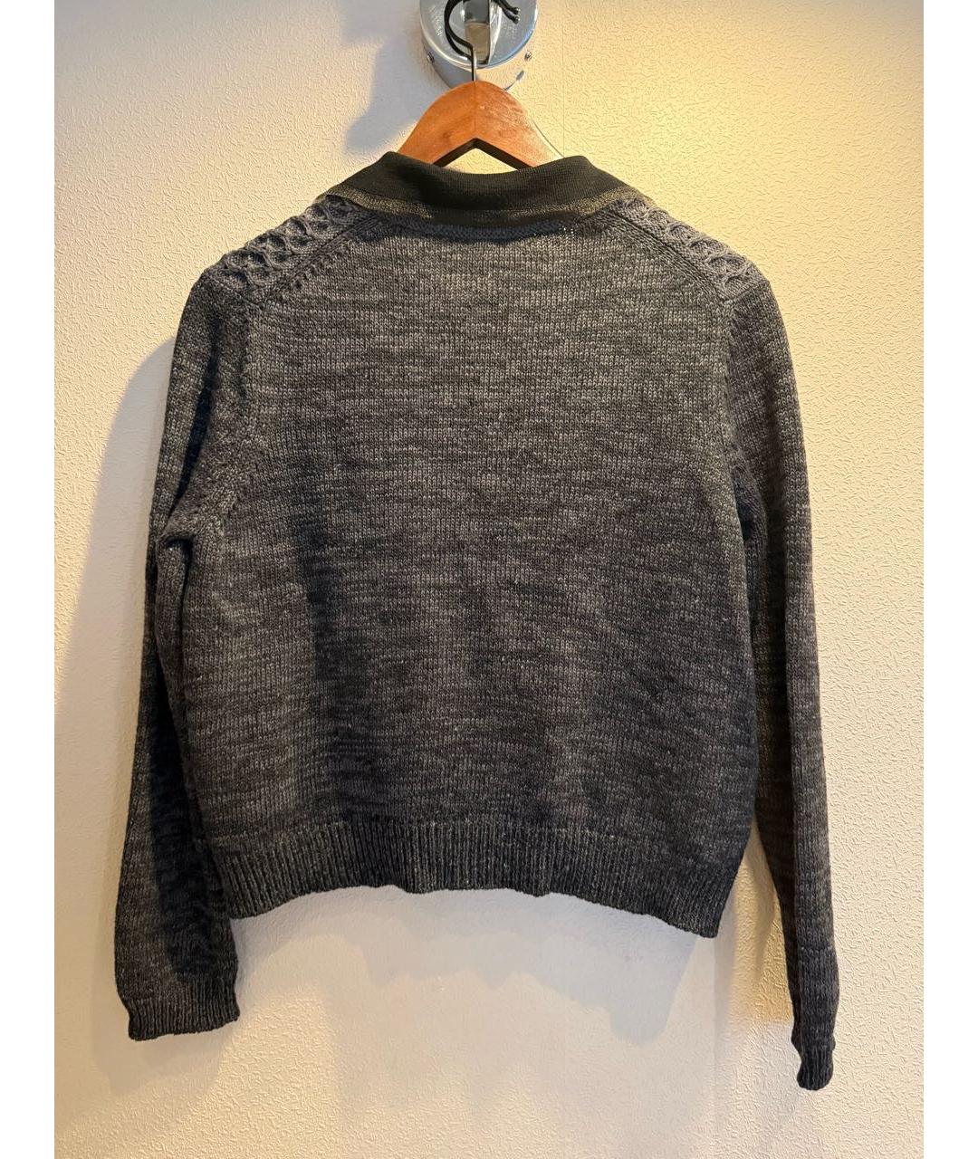 MIU MIU Серый шерстяной кардиган, фото 2