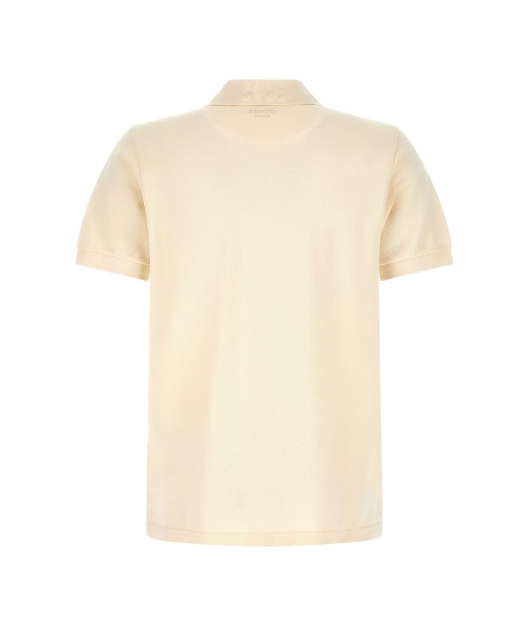 KENZO Бежевое хлопковое поло с коротким рукавом, фото 2