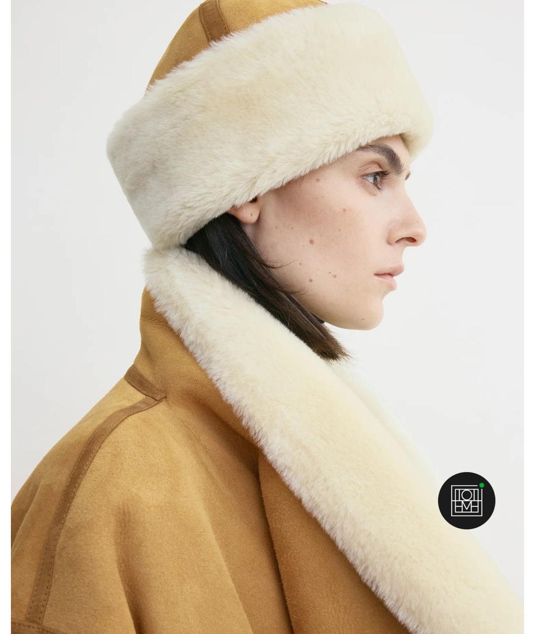 TOTEME Бежевая кожаная шапка, фото 3