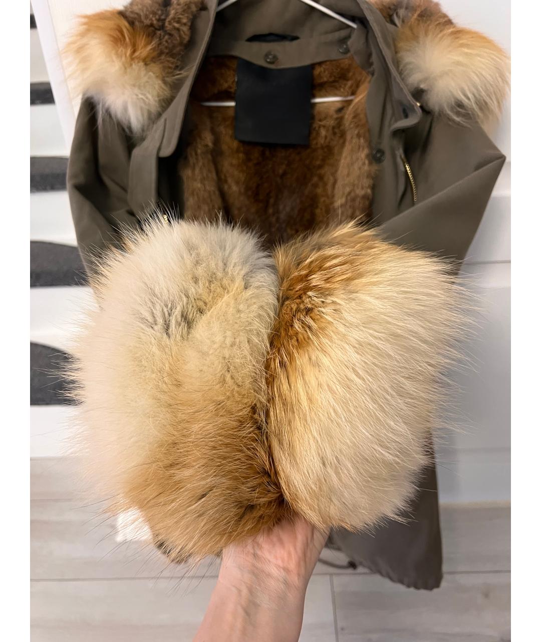 PHILIPP PLEIN Хаки хлопко-эластановая парка, фото 6