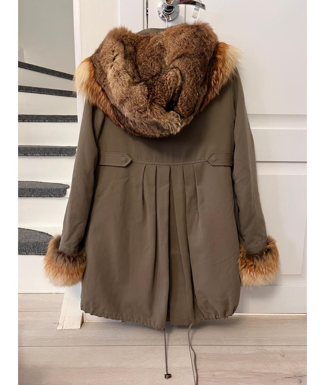 PHILIPP PLEIN Хаки хлопко-эластановая парка, фото 2