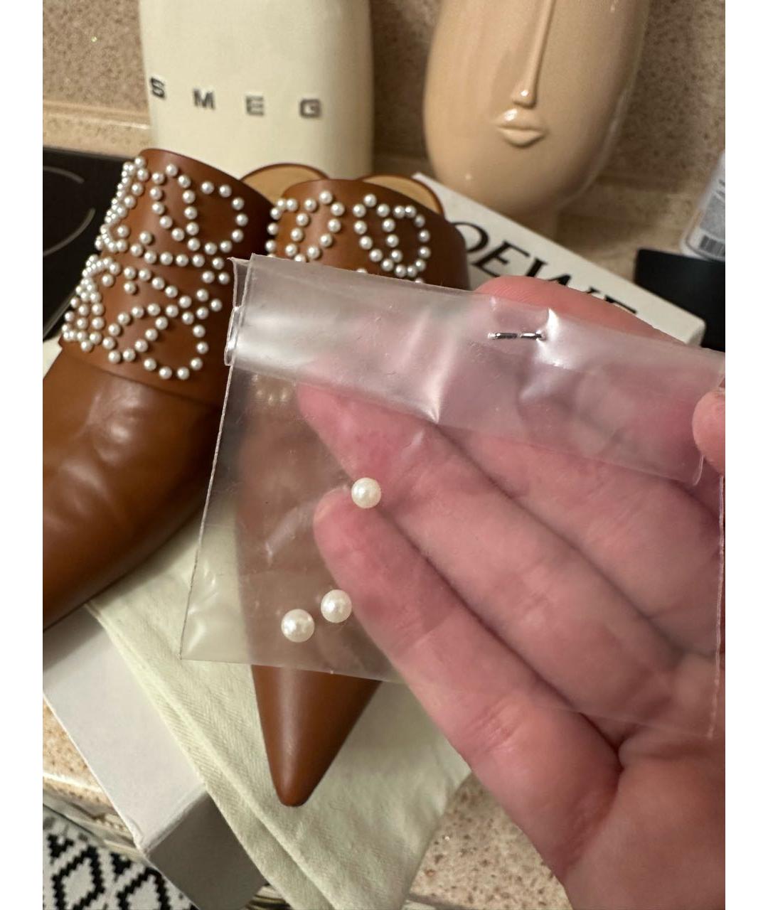 LOEWE Коричневые кожаные мюли, фото 7