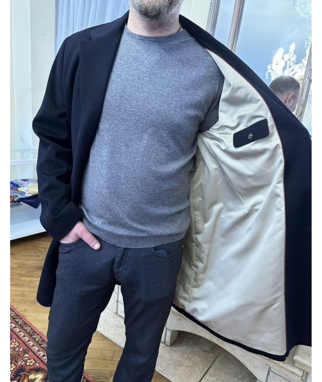 LORO PIANA Синее кашемировое пальто, фото 8