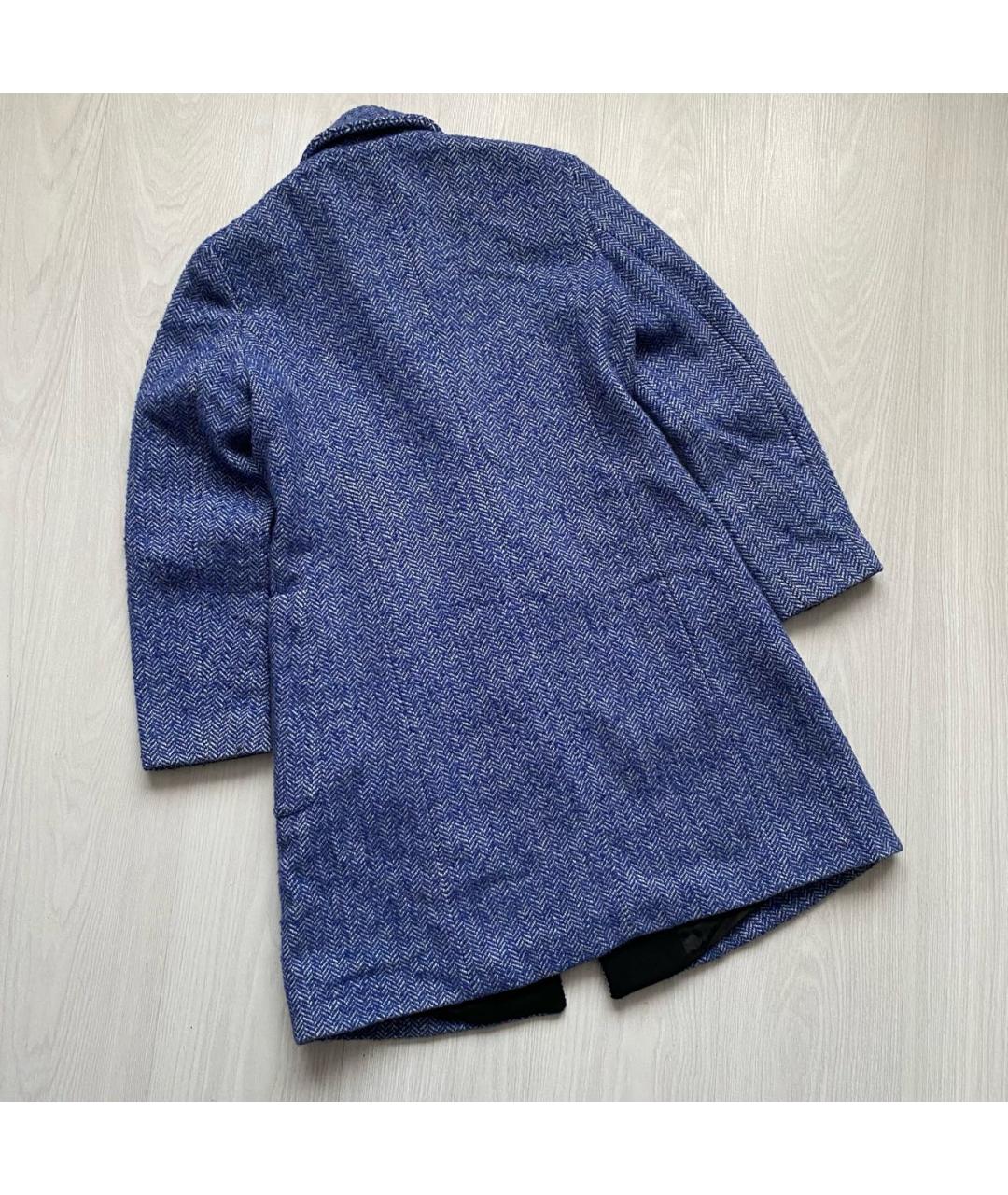 LOVE MOSCHINO Голубое шерстяное пальто, фото 6