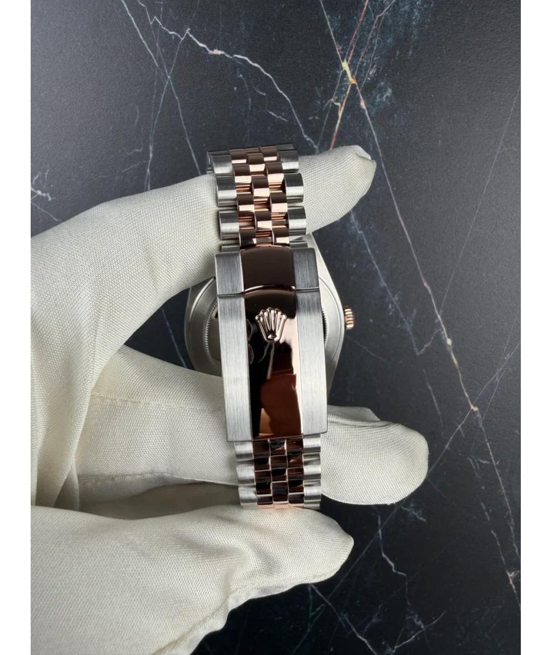 ROLEX Серые часы из розового золота, фото 6