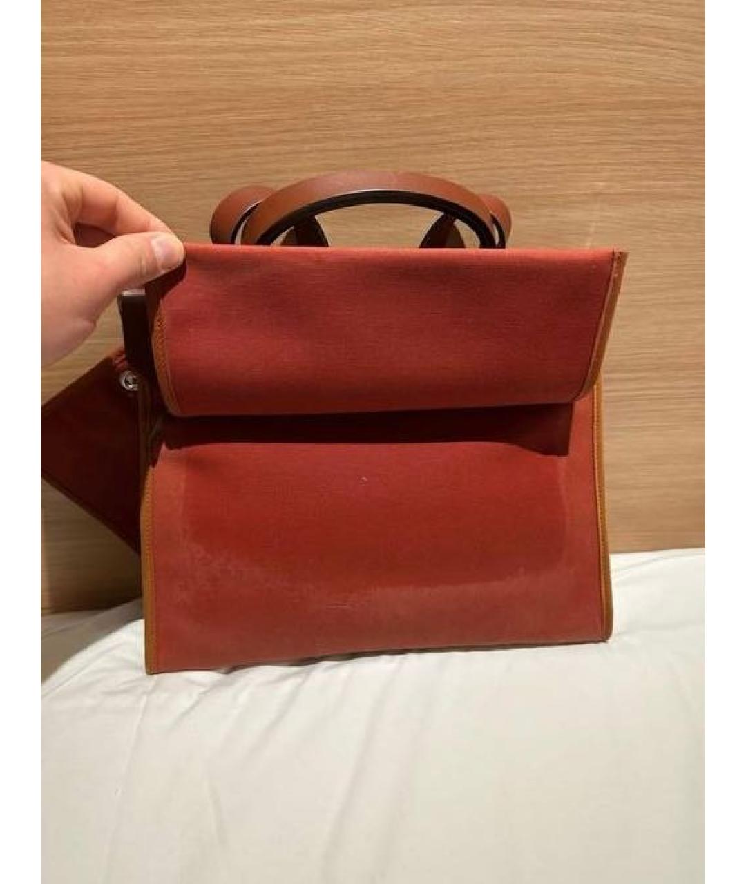 HERMES Оранжевая сумка с короткими ручками, фото 3