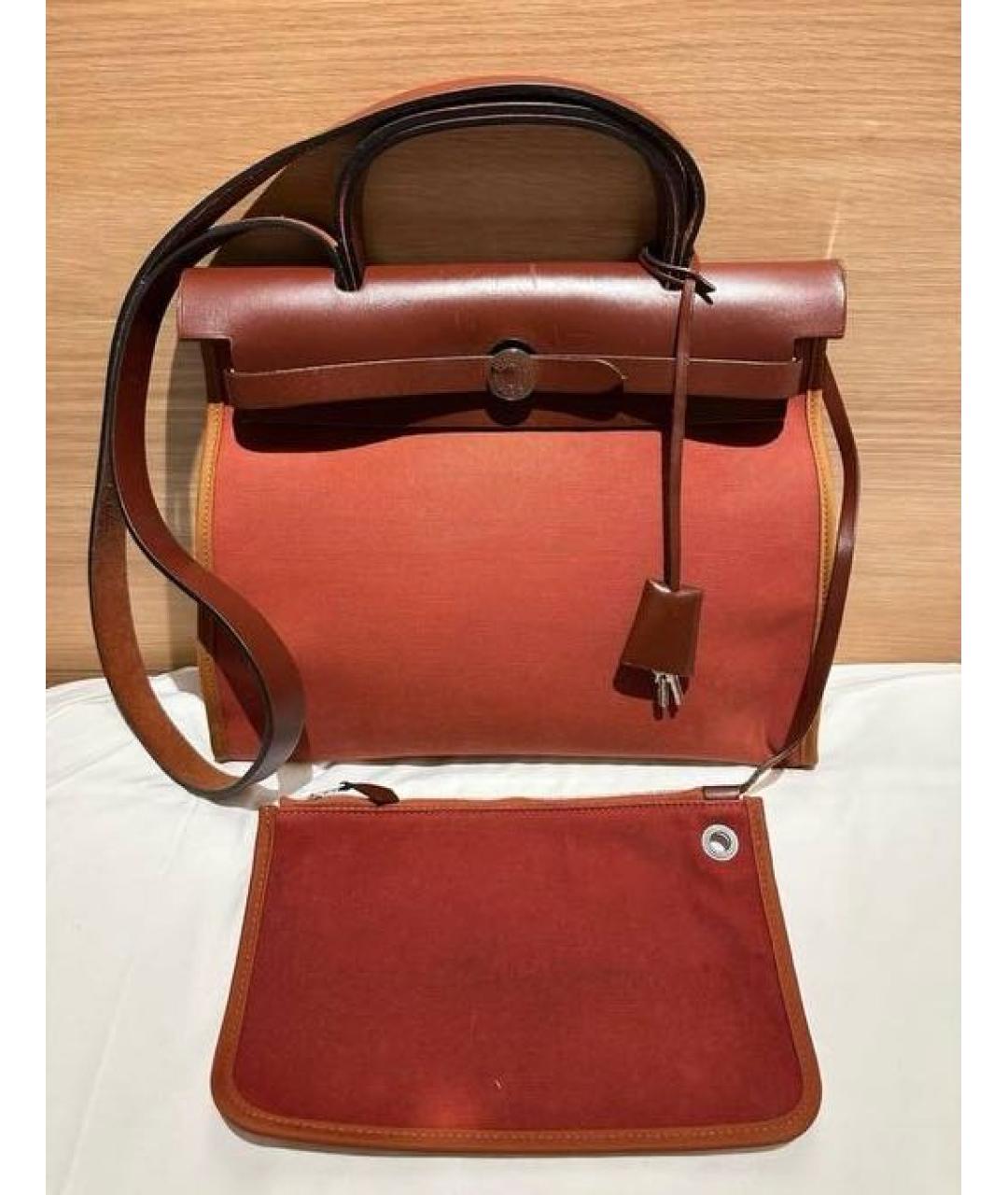 HERMES Оранжевая сумка с короткими ручками, фото 7