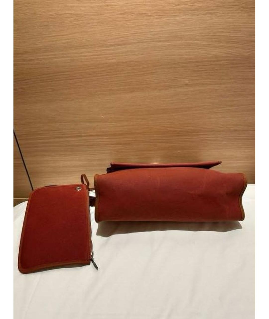 HERMES Оранжевая сумка с короткими ручками, фото 6