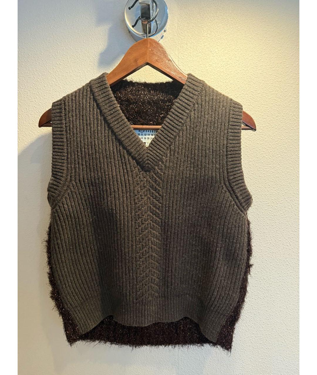 MAISON MARGIELA Коричневая шерстяная жилетка, фото 5