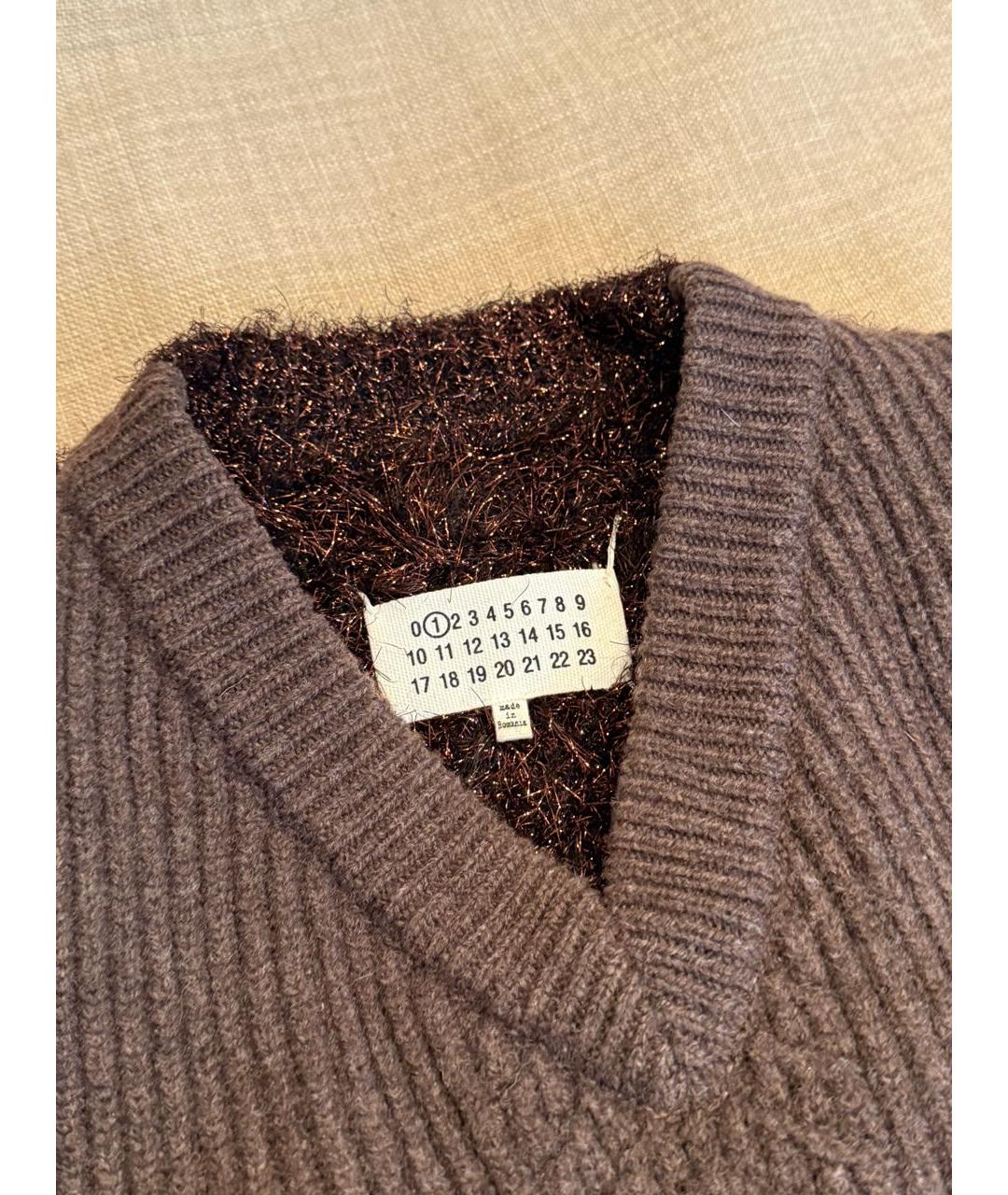 MAISON MARGIELA Коричневая шерстяная жилетка, фото 3