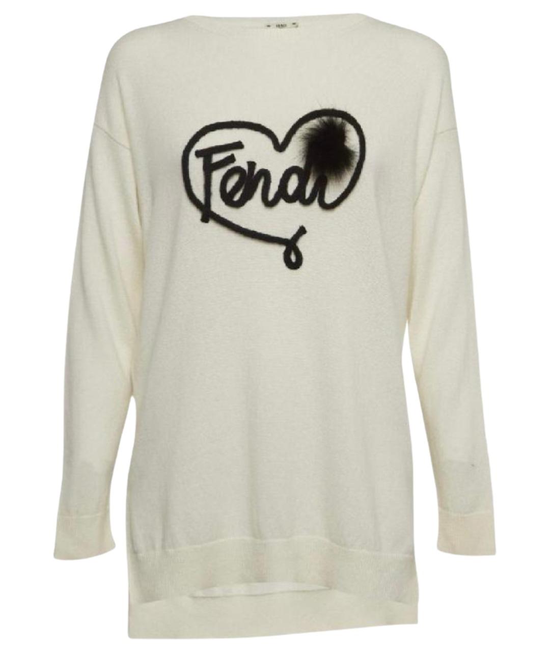 FENDI Бежевый кашемировый джемпер / свитер, фото 1