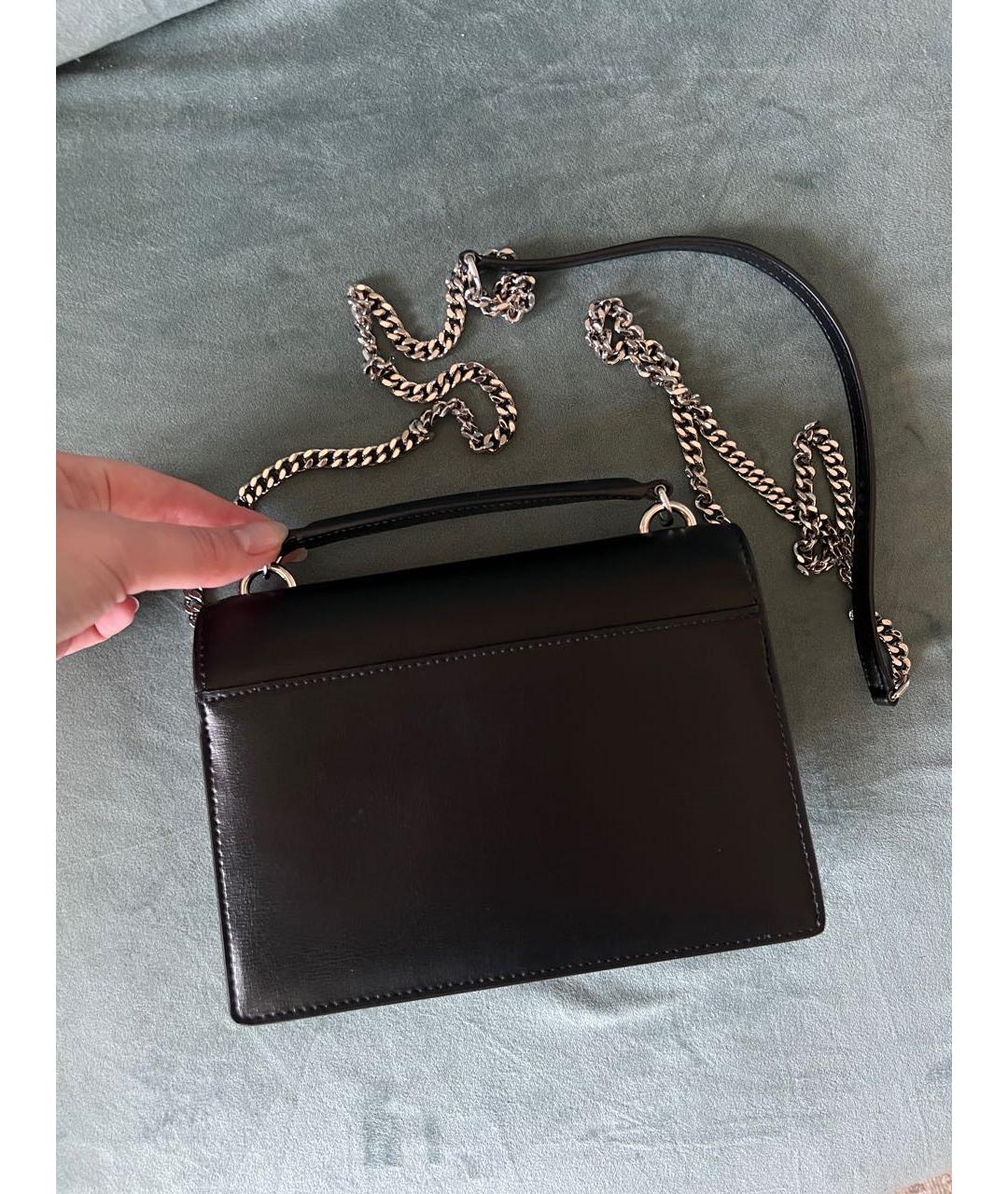 SAINT LAURENT Черная кожаная сумка через плечо, фото 2