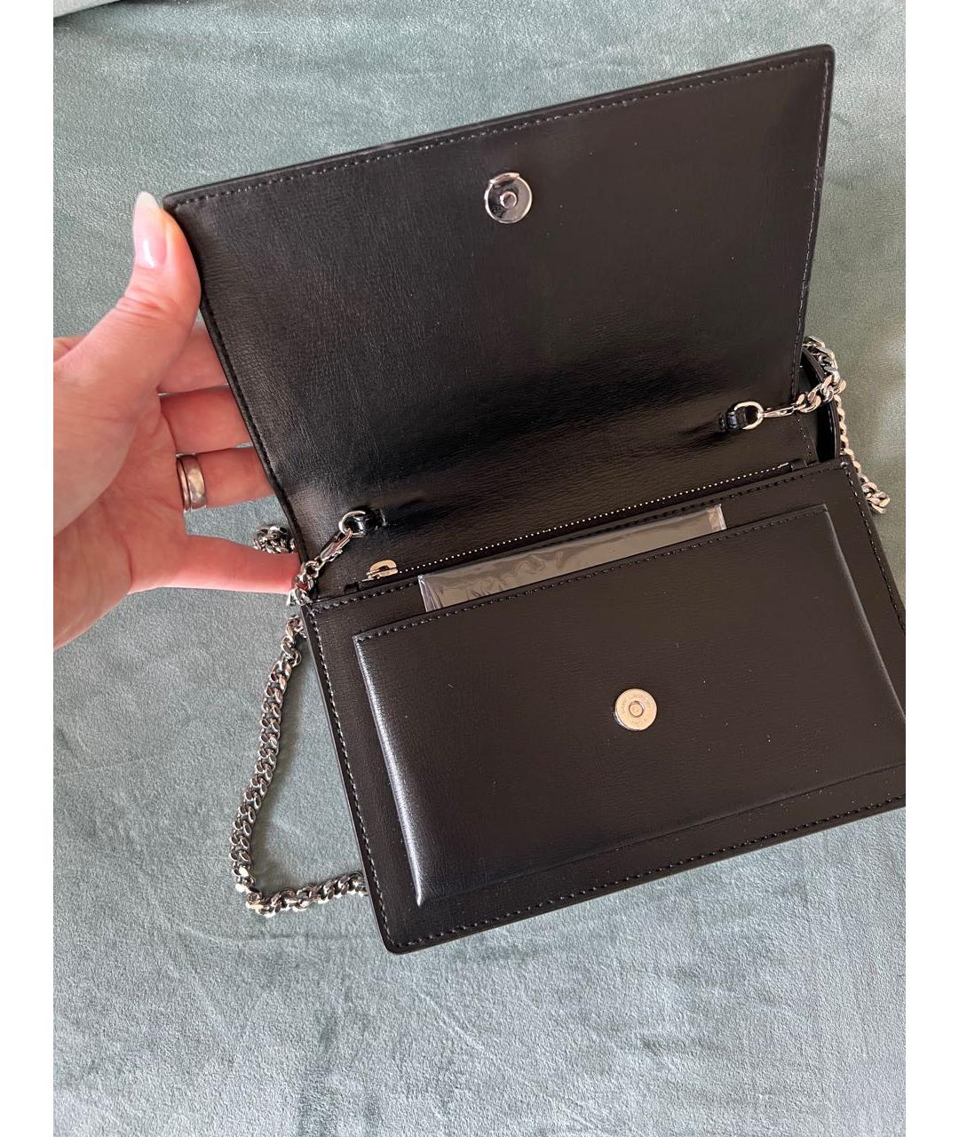 SAINT LAURENT Черная кожаная сумка через плечо, фото 3