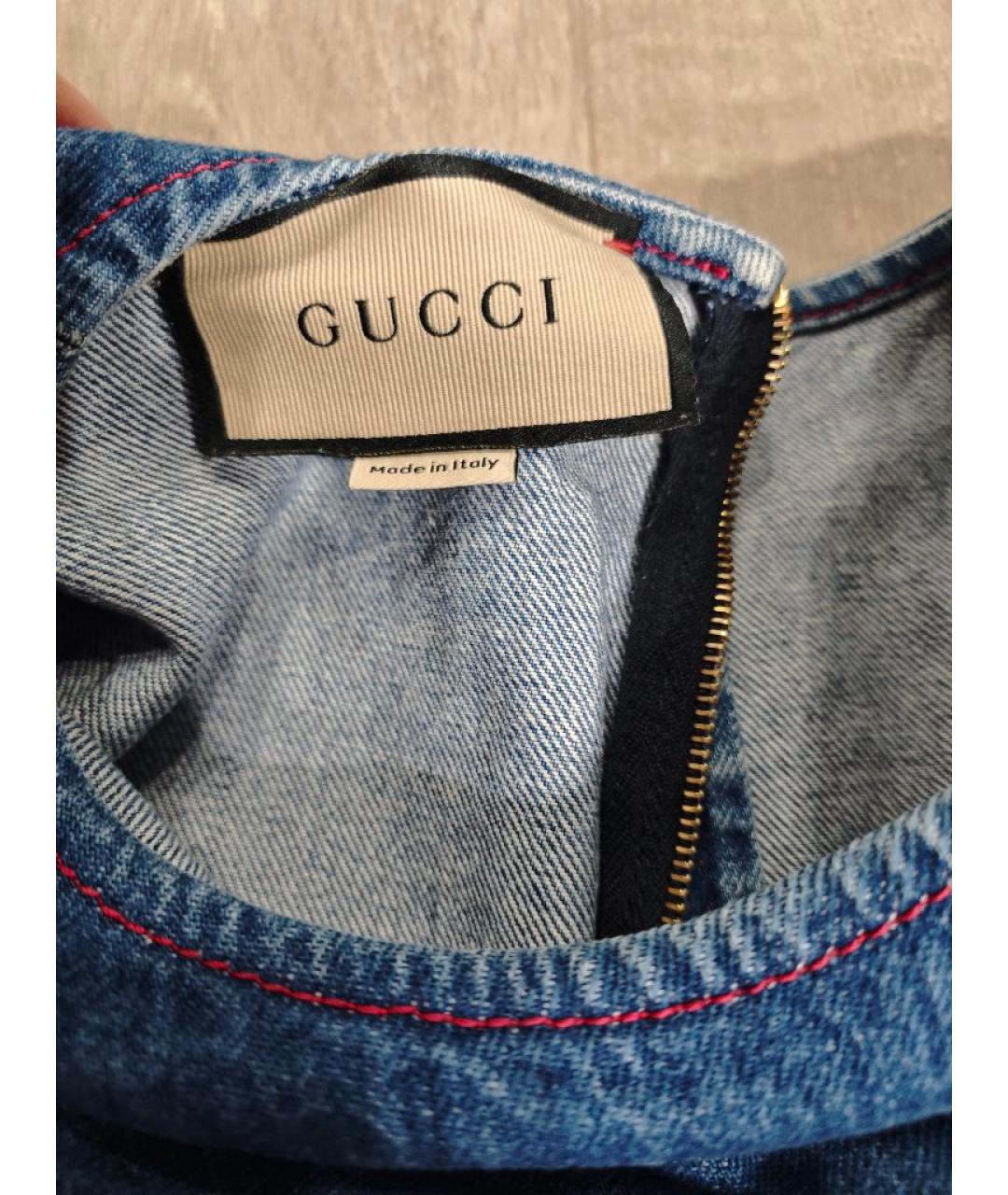 GUCCI Синее повседневное платье, фото 3