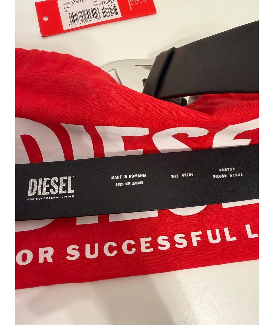 DIESEL Черный кожаный ремень, фото 2