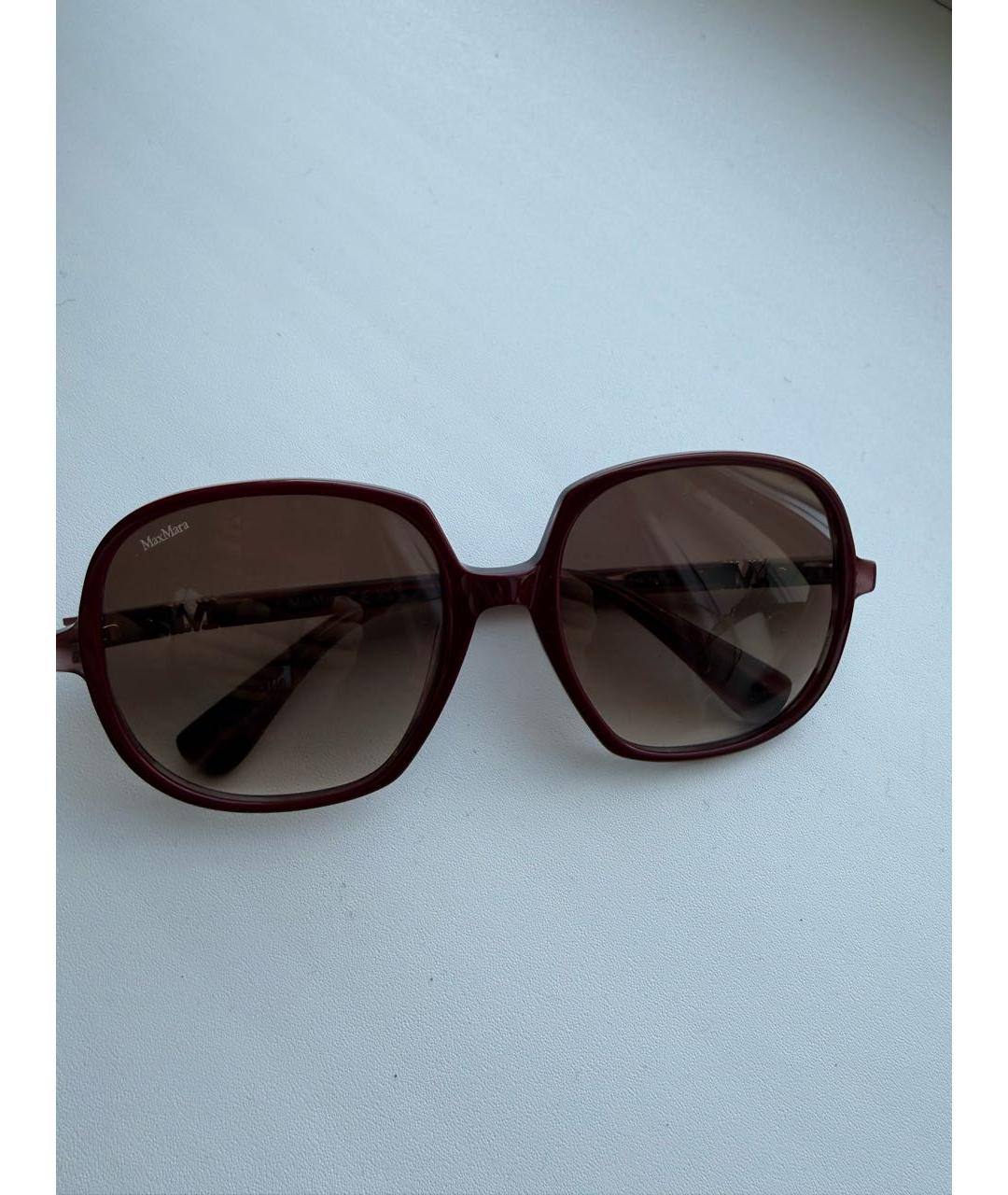 MAX MARA Бордовые пластиковые солнцезащитные очки, фото 6
