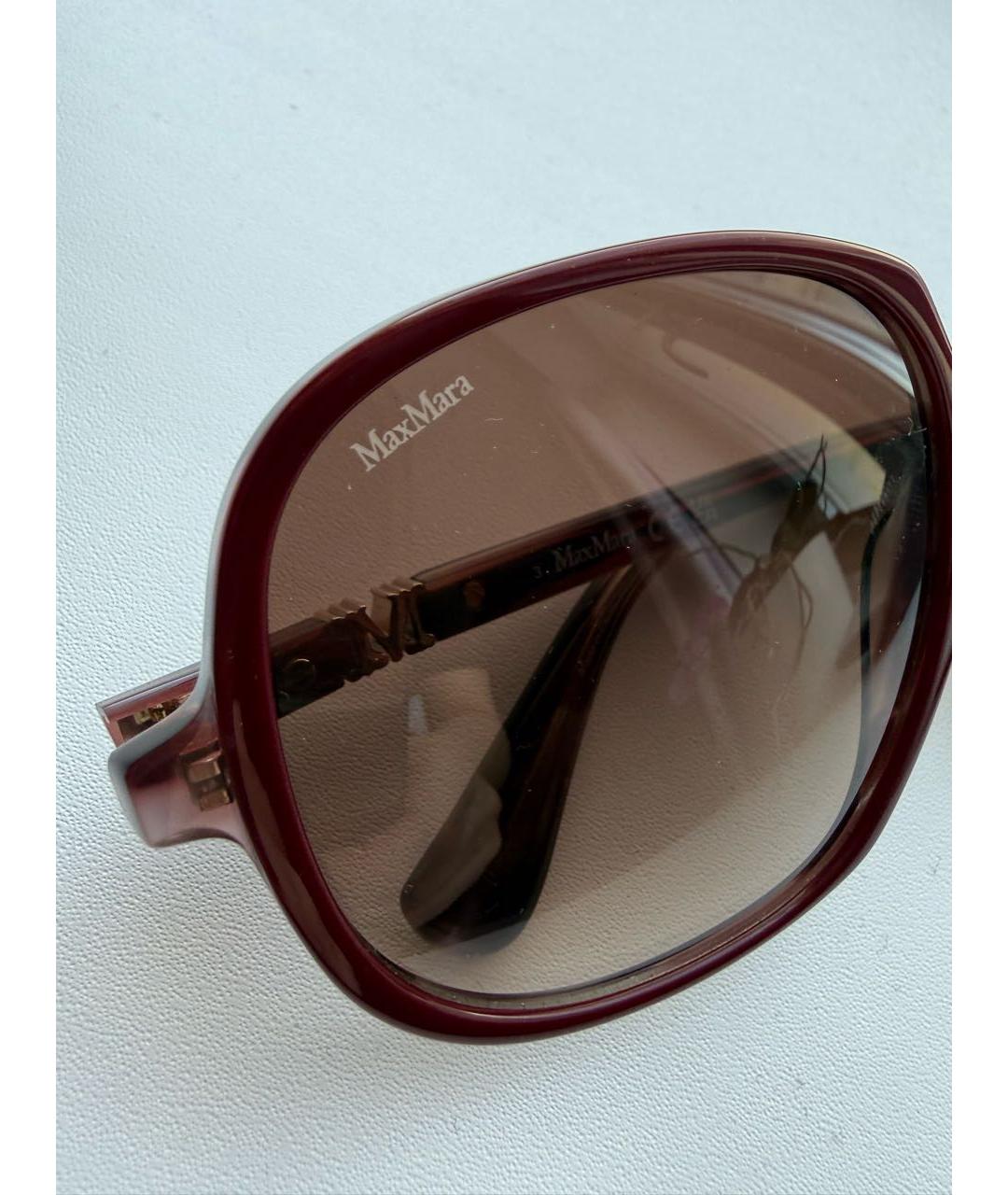 MAX MARA Бордовые пластиковые солнцезащитные очки, фото 2