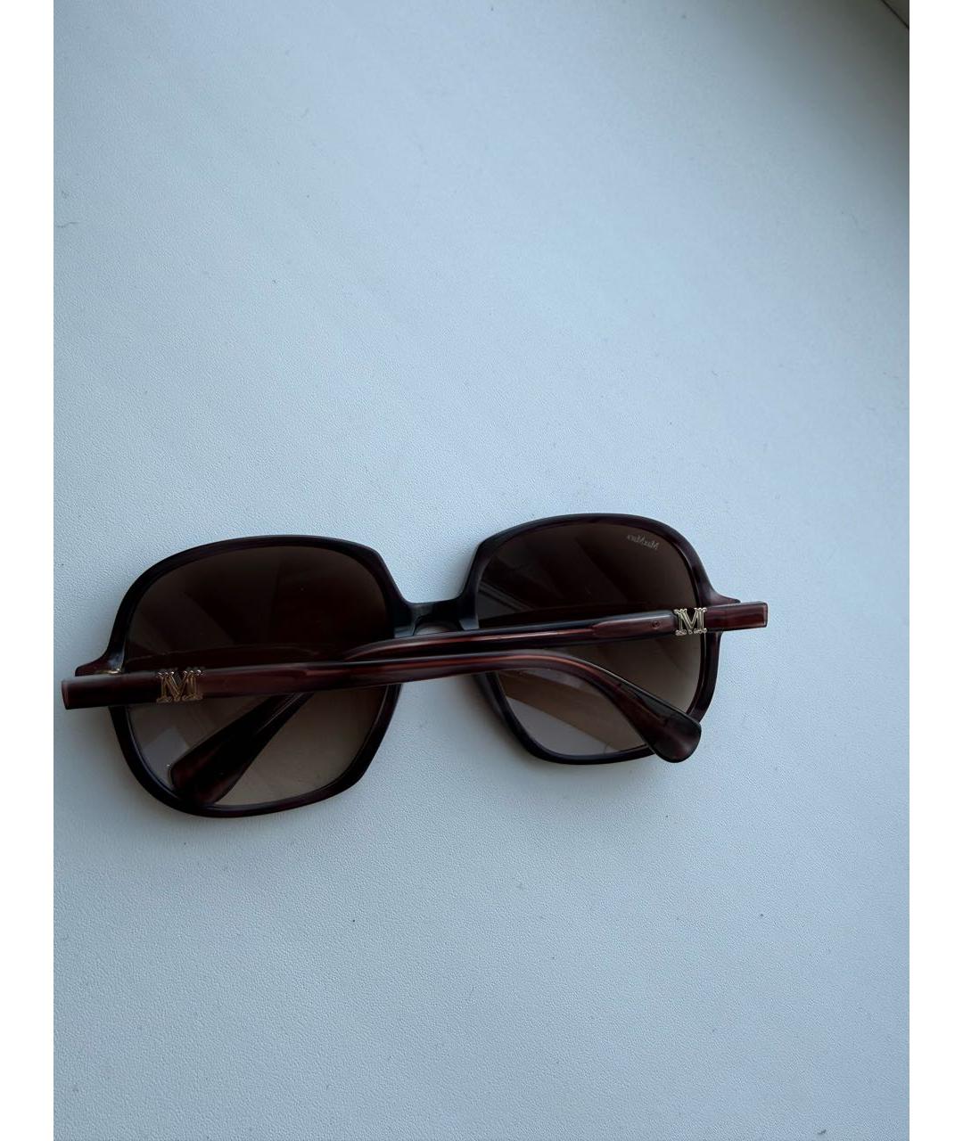 MAX MARA Бордовые пластиковые солнцезащитные очки, фото 3