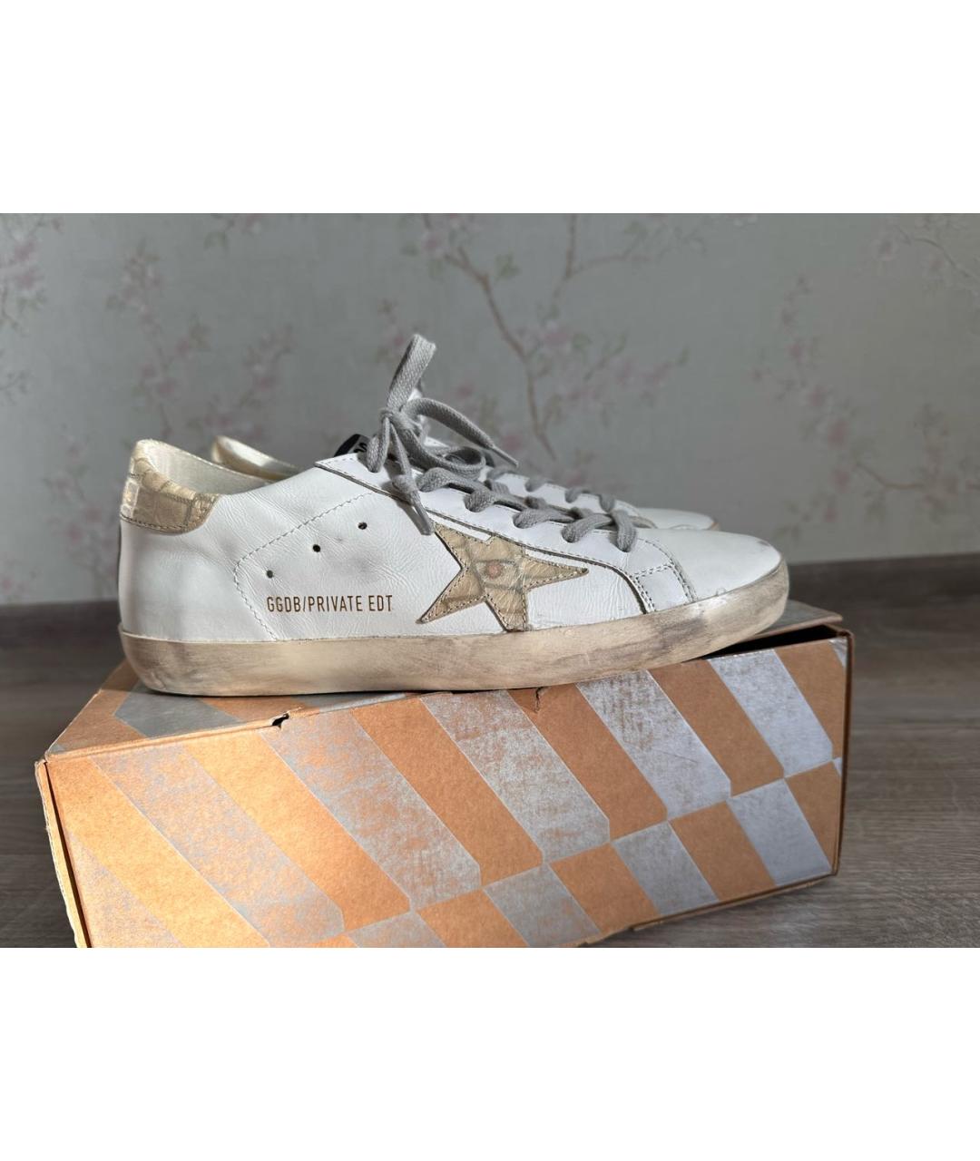 GOLDEN GOOSE DELUXE BRAND Белые кожаные кроссовки, фото 9