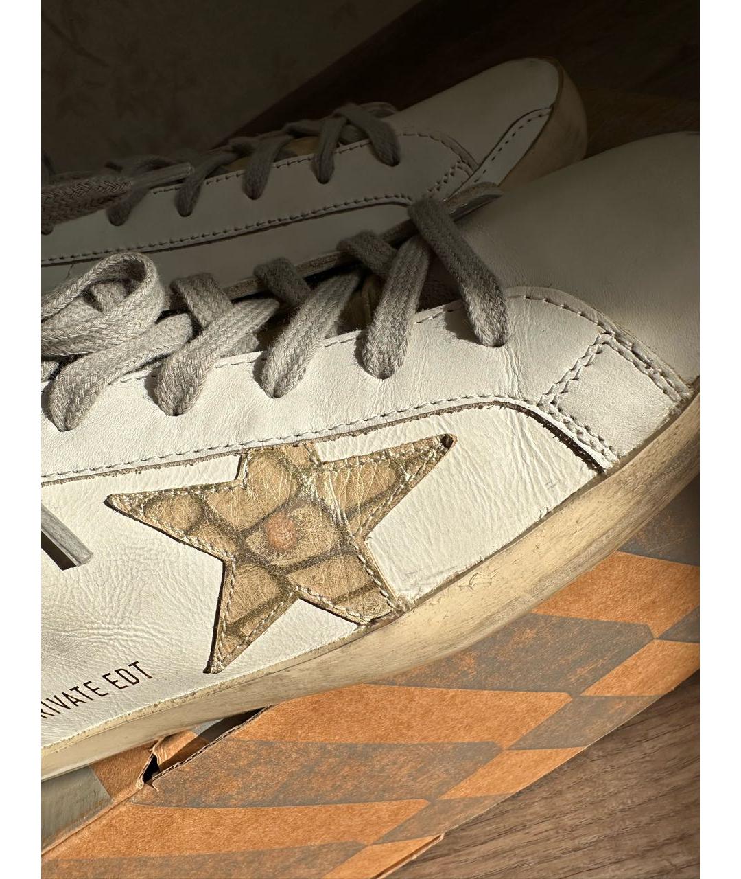 GOLDEN GOOSE DELUXE BRAND Белые кожаные кроссовки, фото 6