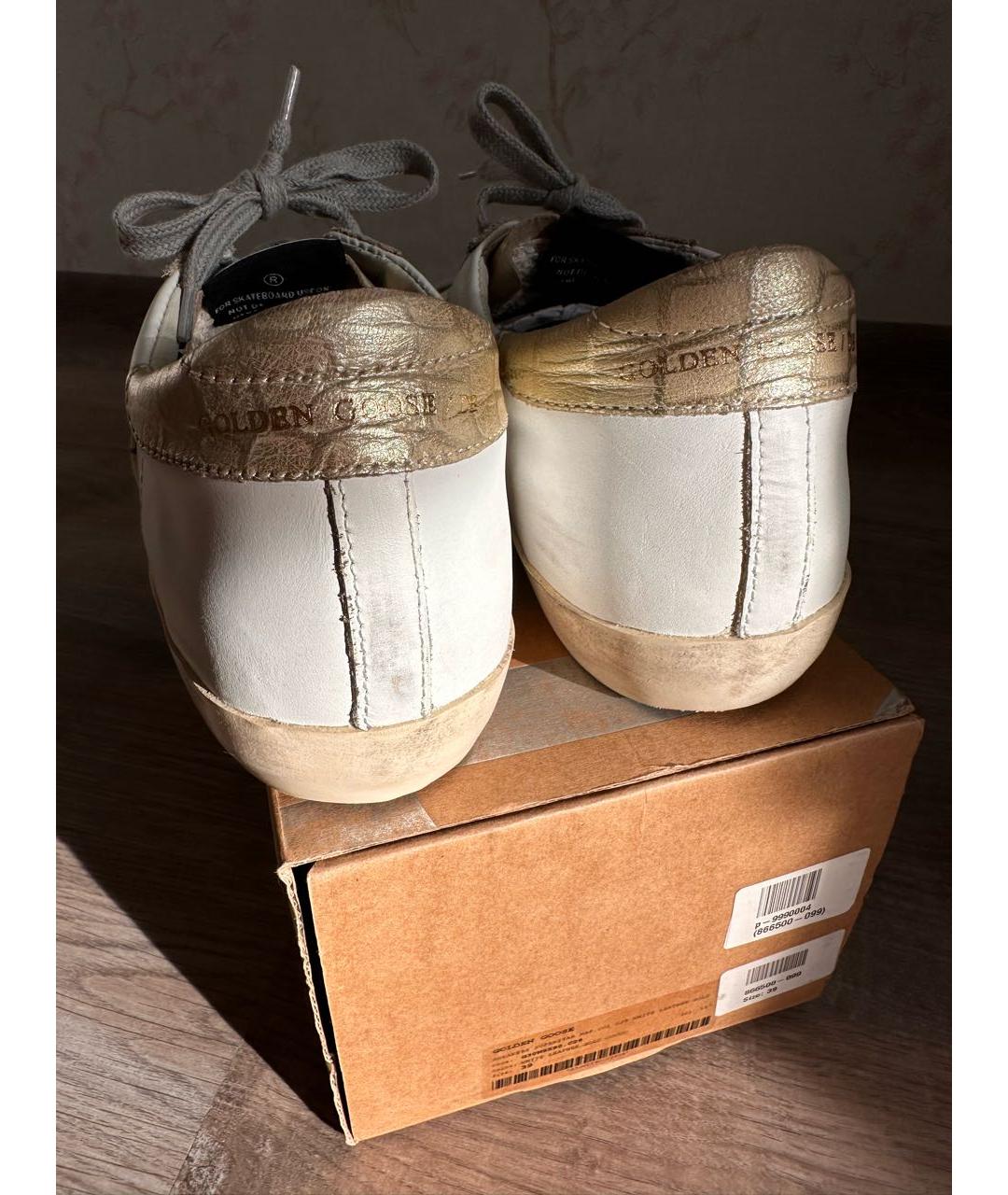 GOLDEN GOOSE DELUXE BRAND Белые кожаные кроссовки, фото 4