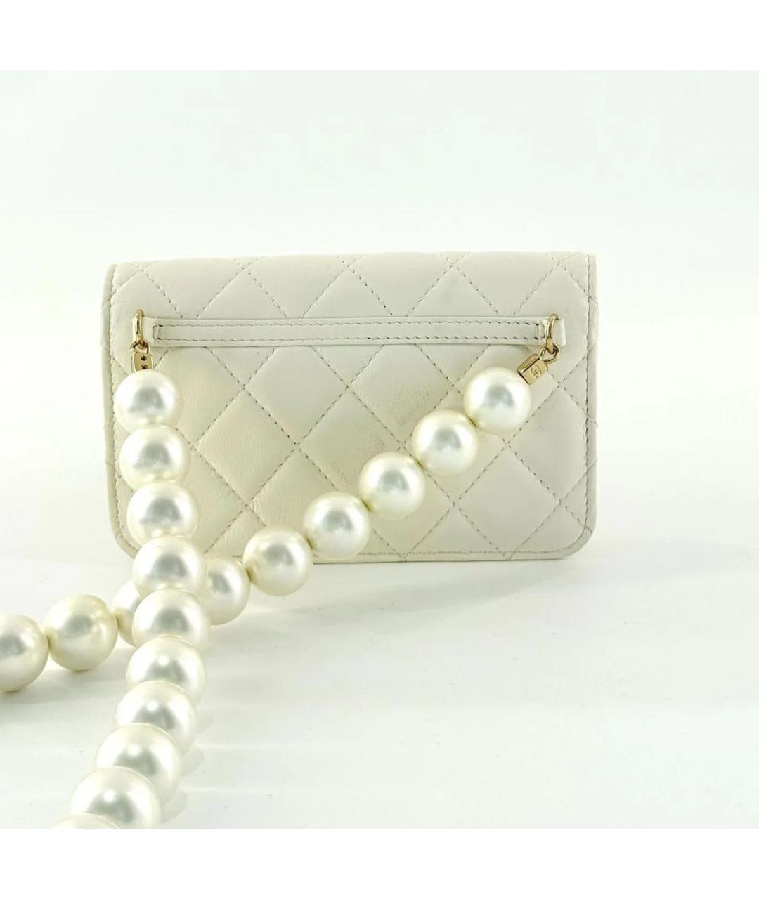 CHANEL Белая кожаная сумка через плечо, фото 2