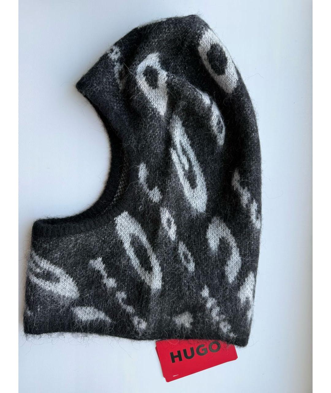 HUGO BOSS Антрацитовый шерстяной капюшон, фото 2