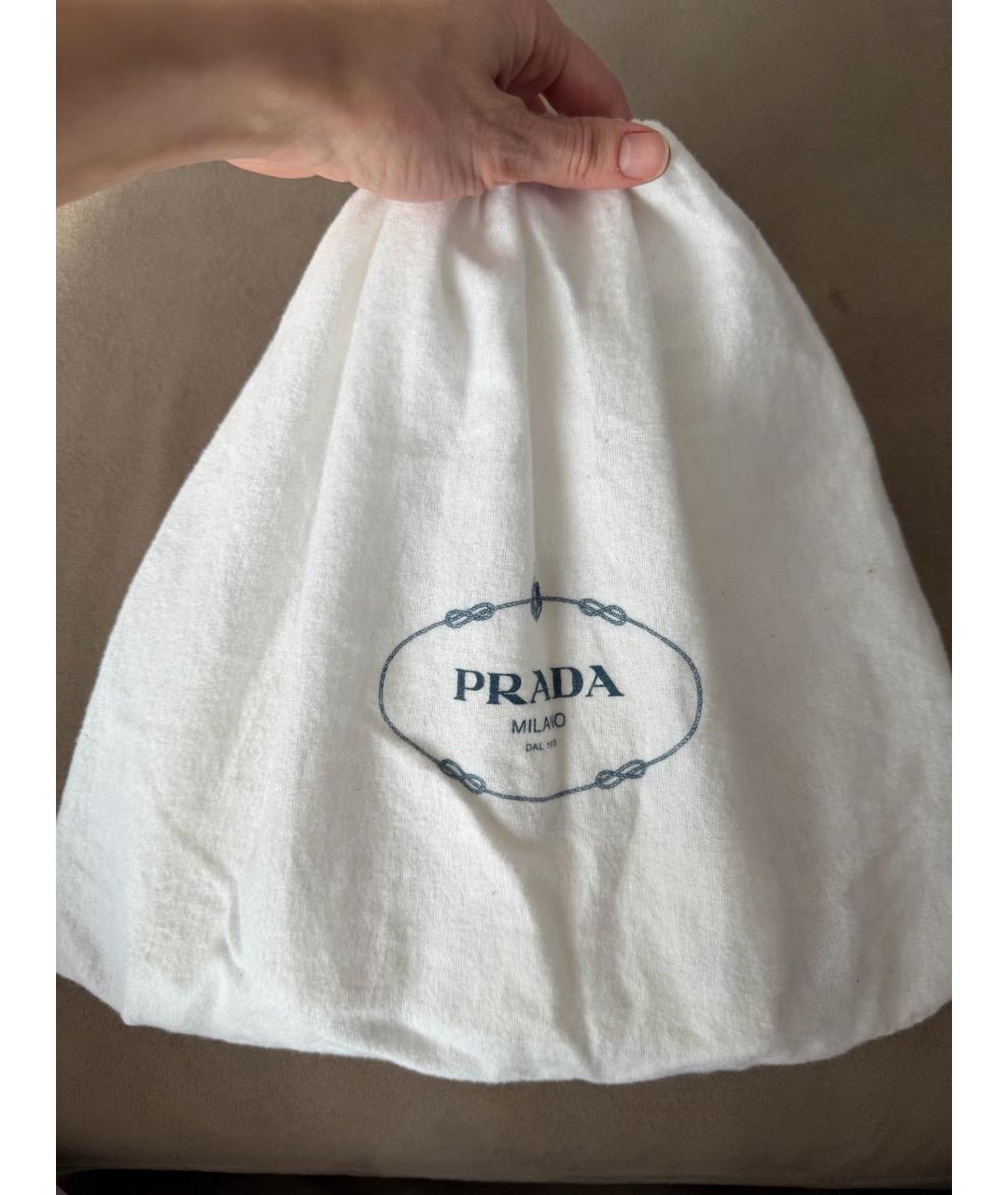 PRADA Белая кожаная сумка через плечо, фото 5