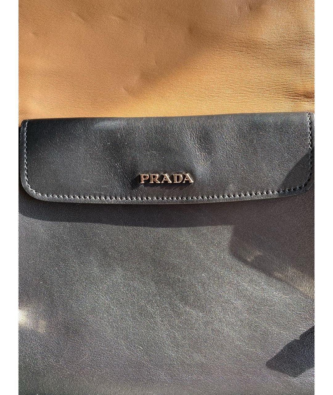 PRADA Черная кожаная сумка через плечо, фото 6
