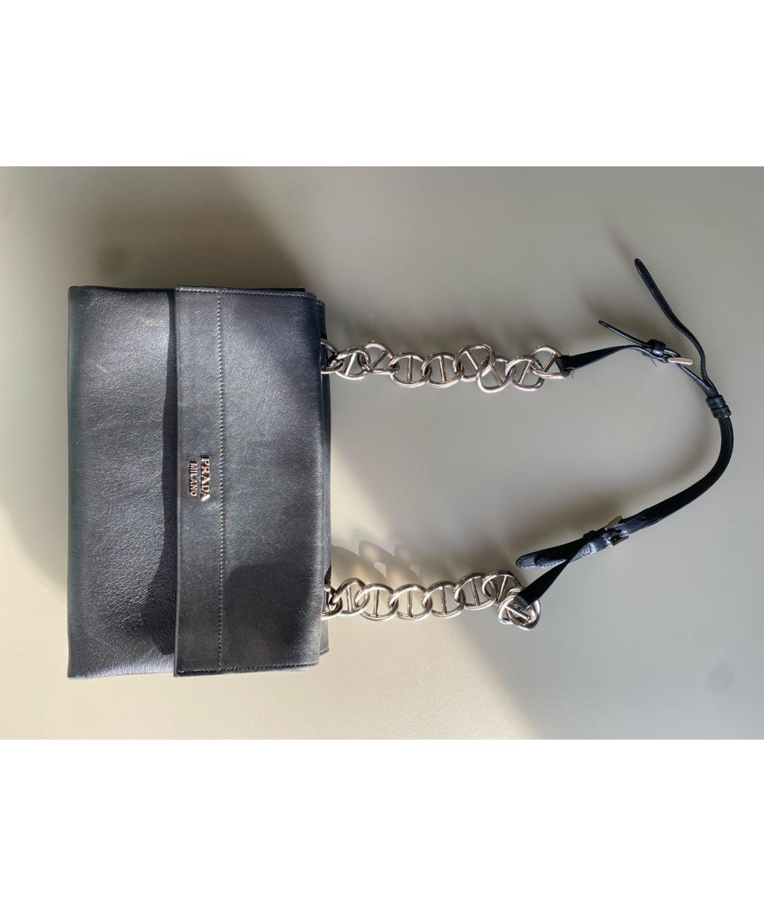 PRADA Черная кожаная сумка через плечо, фото 3