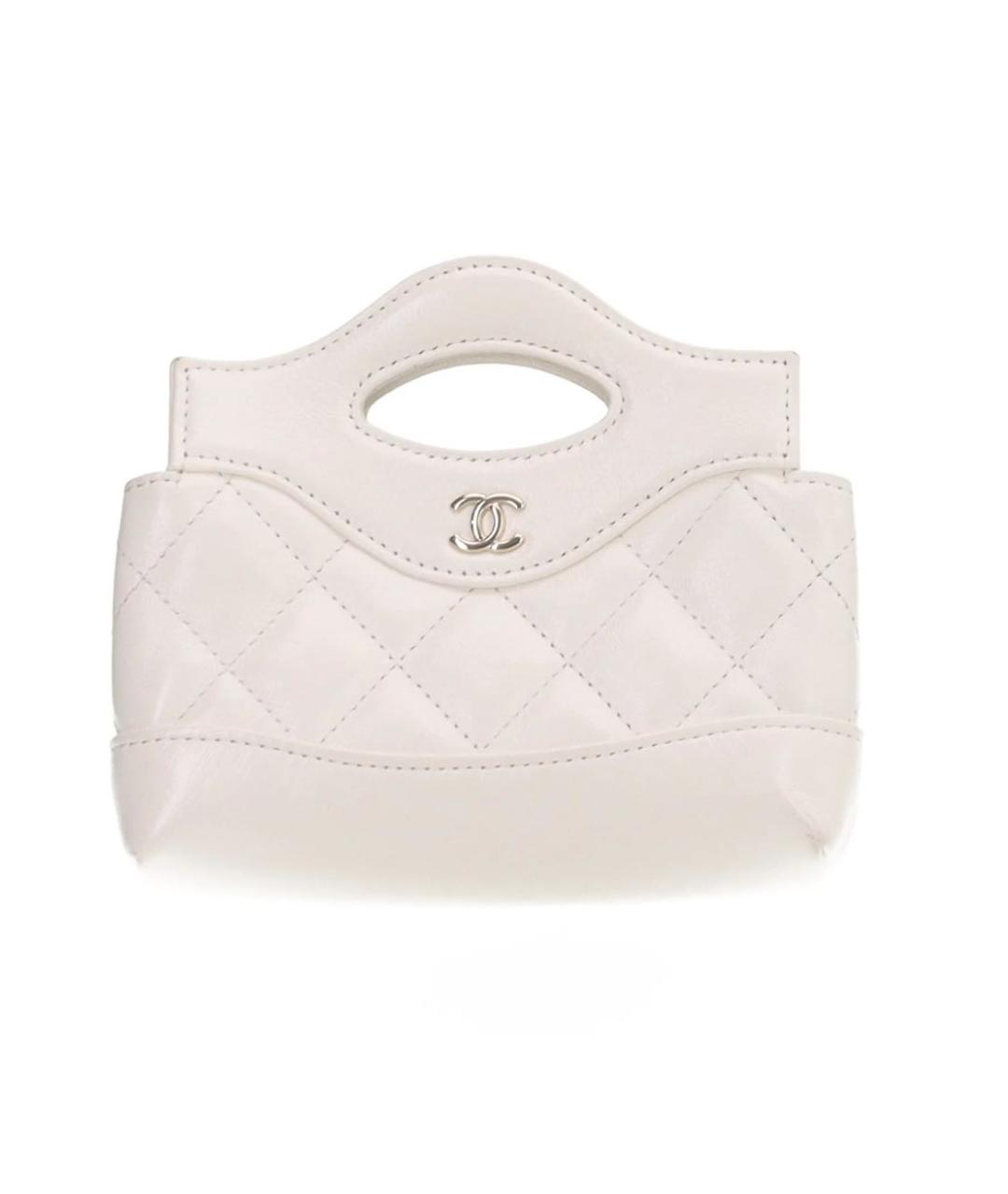 CHANEL Белая кожаная сумка тоут, фото 9