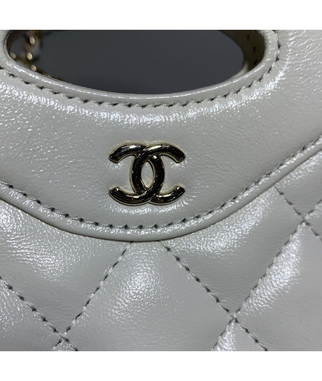 CHANEL Белая кожаная сумка тоут, фото 6