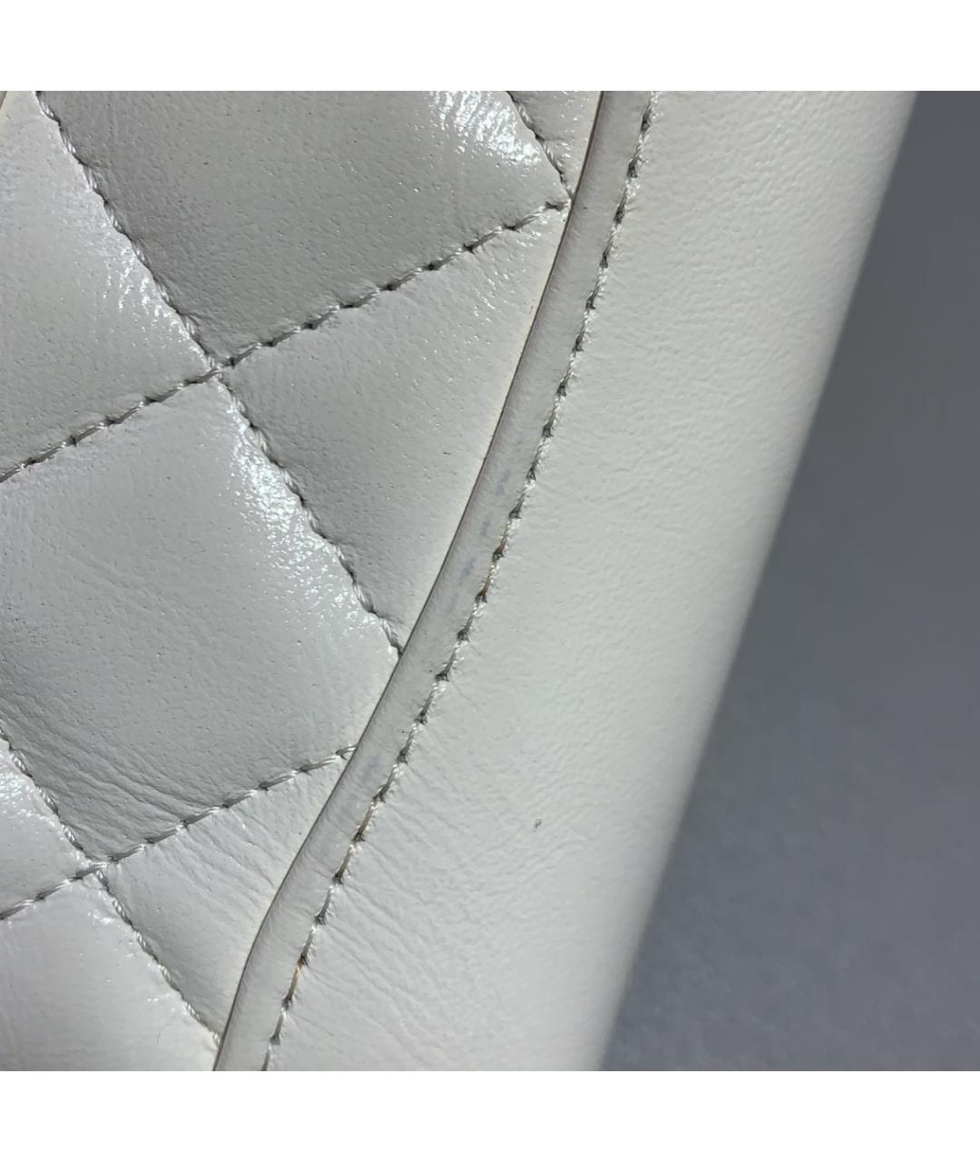 CHANEL Белая кожаная сумка тоут, фото 5