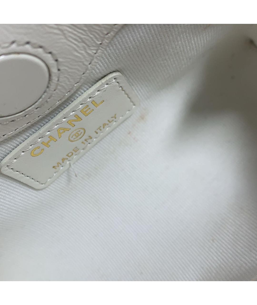 CHANEL Белая кожаная сумка тоут, фото 7