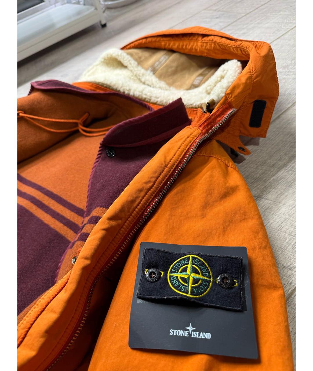 STONE ISLAND Оранжевая шерстяная парка, фото 4