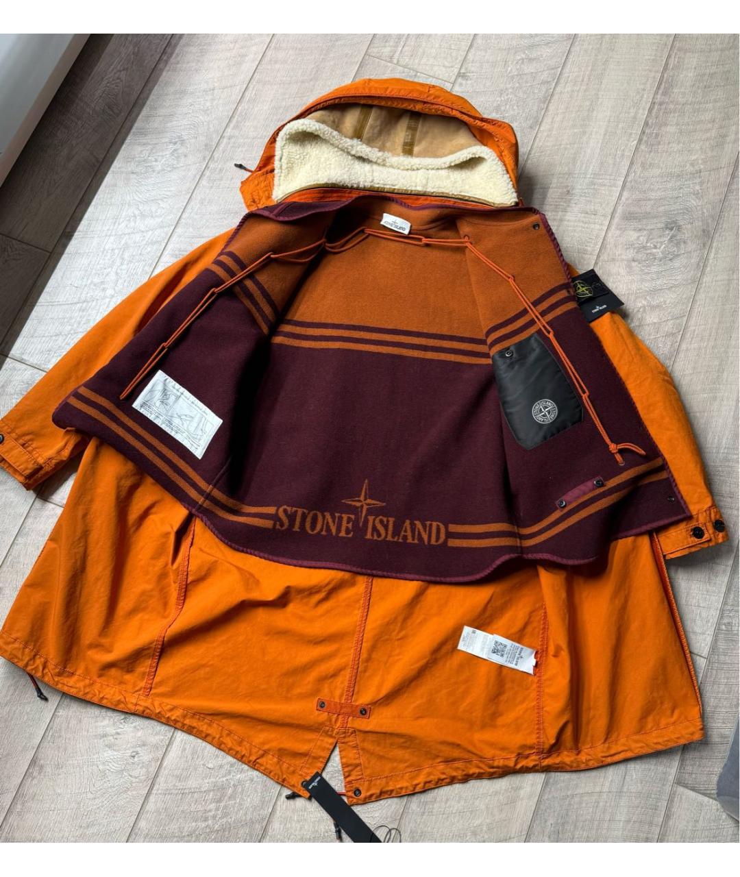 STONE ISLAND Оранжевая шерстяная парка, фото 2