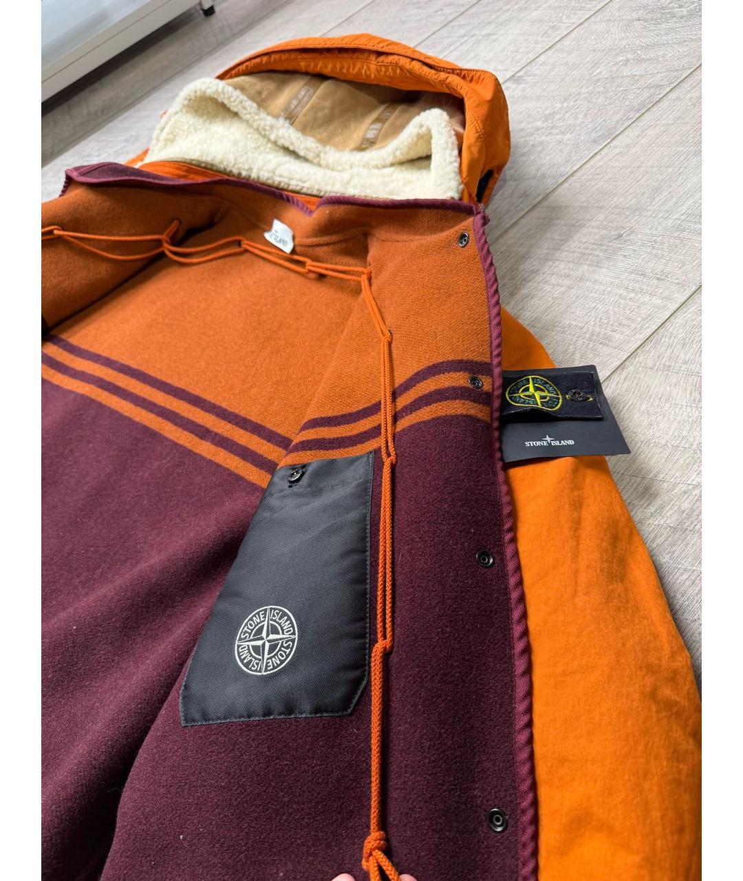 STONE ISLAND Оранжевая шерстяная парка, фото 3