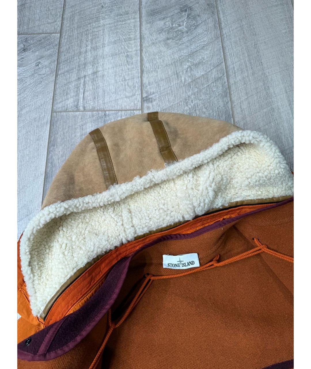 STONE ISLAND Оранжевая шерстяная парка, фото 7