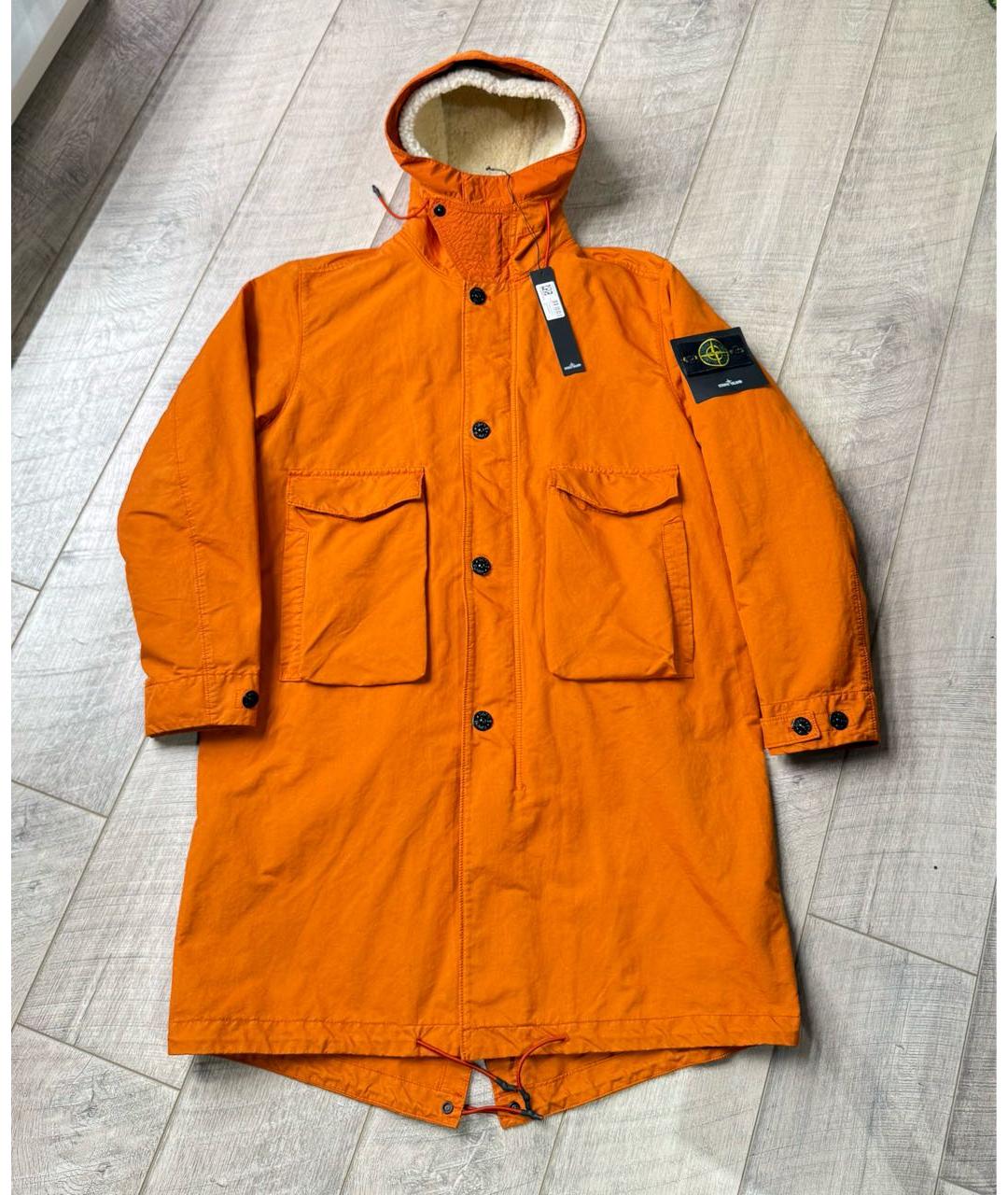 STONE ISLAND Оранжевая шерстяная парка, фото 9
