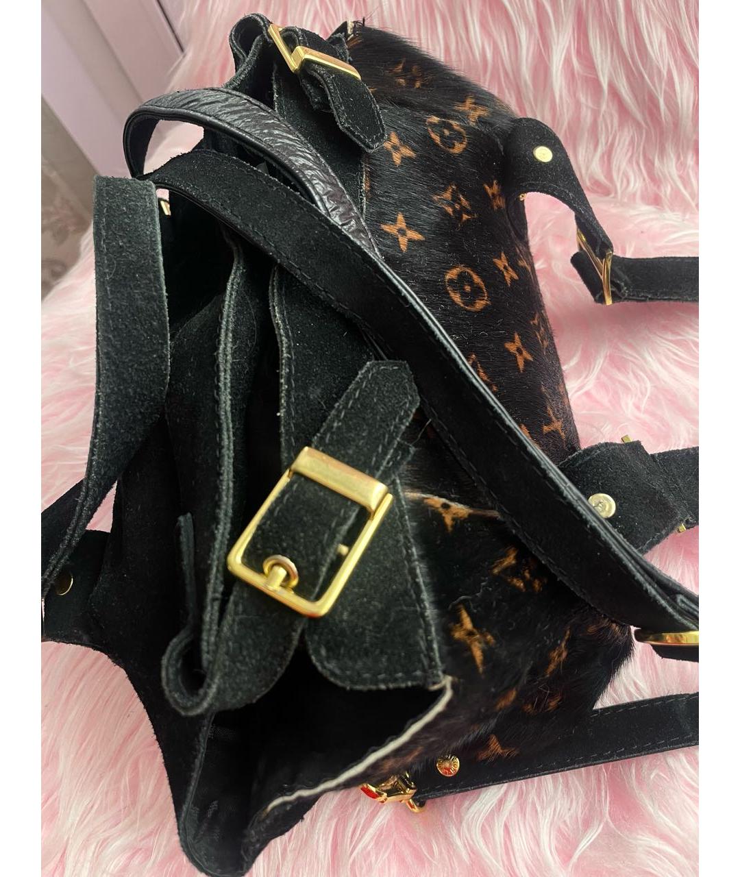 LOUIS VUITTON Черная замшевая сумка с короткими ручками, фото 6
