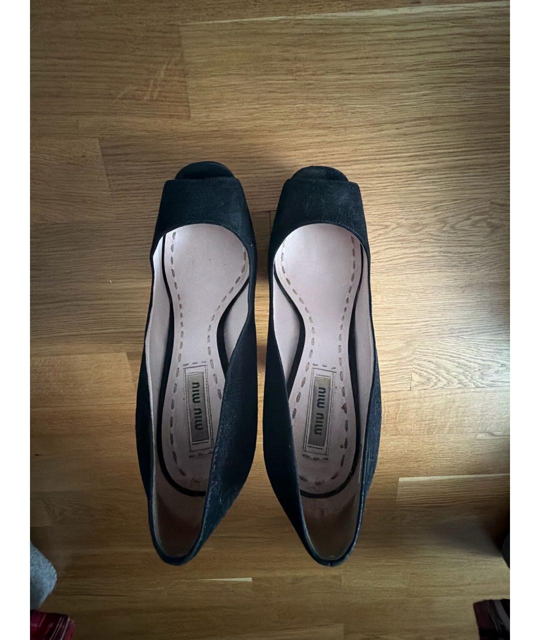 MIU MIU Черные замшевые туфли, фото 3
