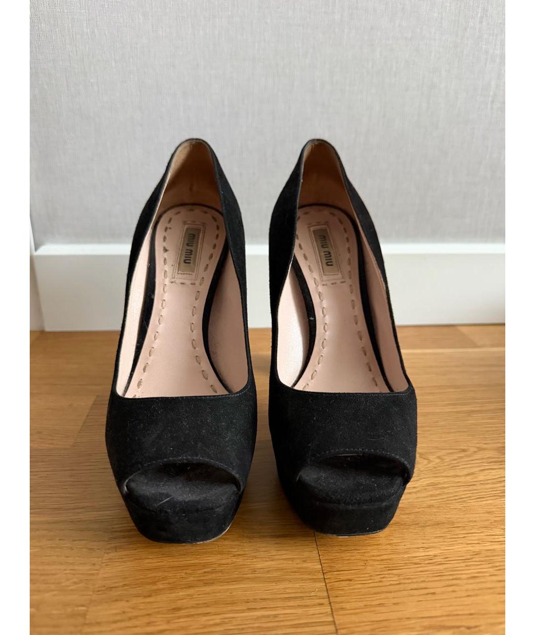 MIU MIU Черные замшевые туфли, фото 2