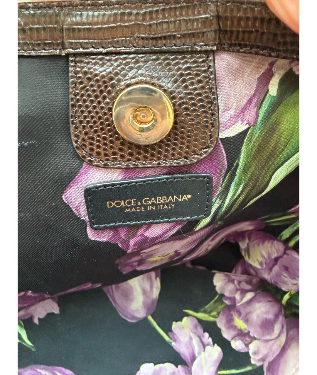 DOLCE&GABBANA Бордовая кожаная сумка тоут, фото 5