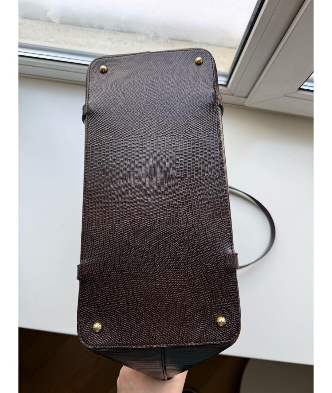 DOLCE&GABBANA Бордовая кожаная сумка тоут, фото 6