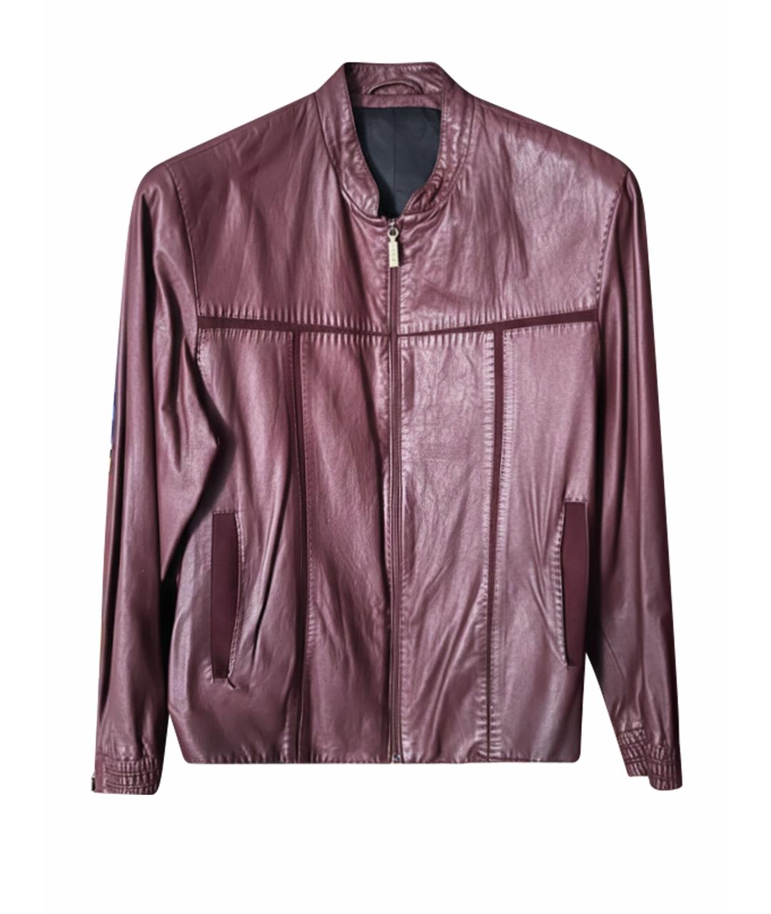 ZILLI Бордовая кожаная куртка, фото 1
