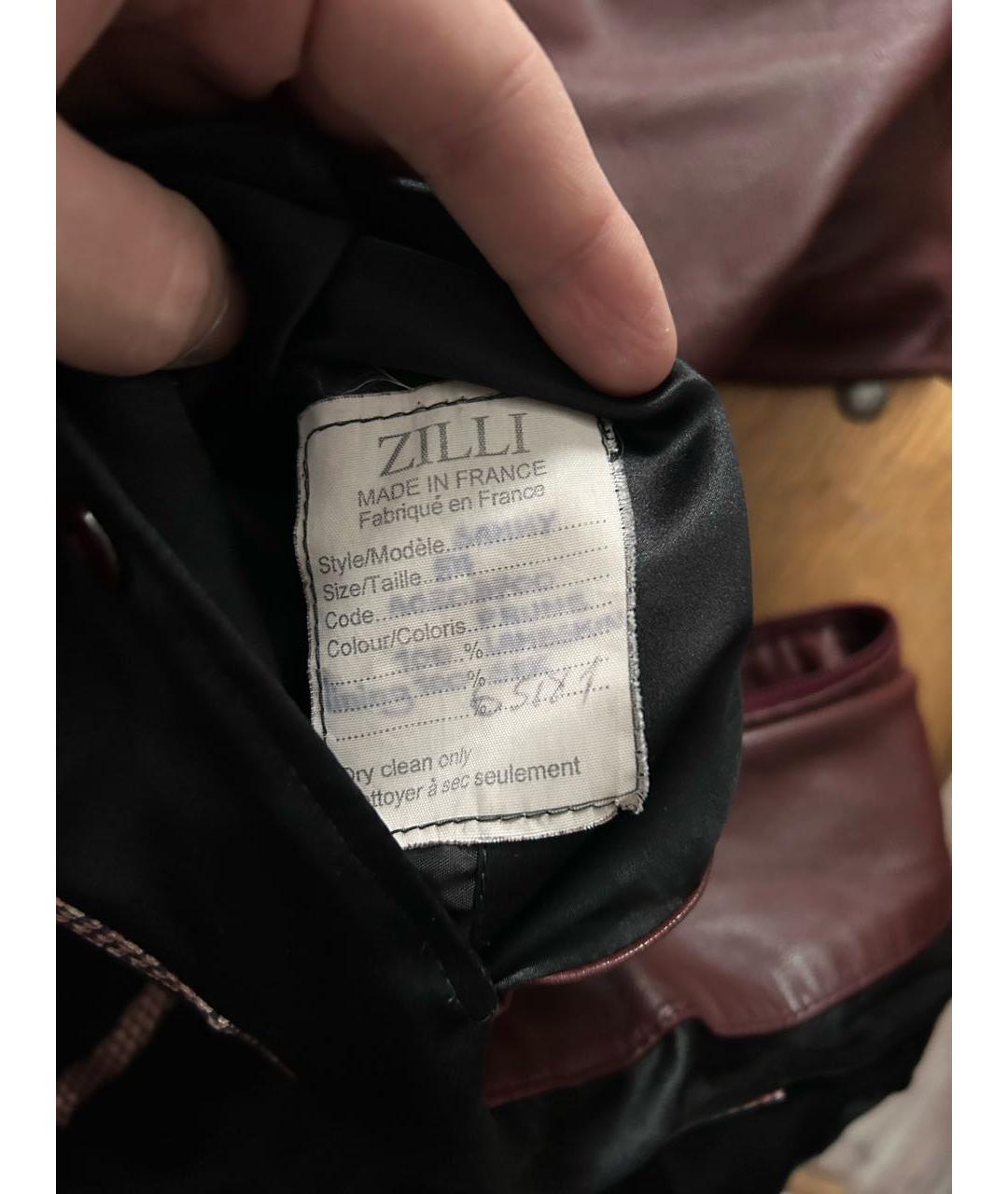 ZILLI Бордовая кожаная куртка, фото 3