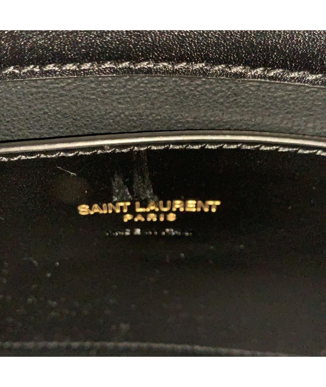 SAINT LAURENT Черная кожаная сумка через плечо, фото 7