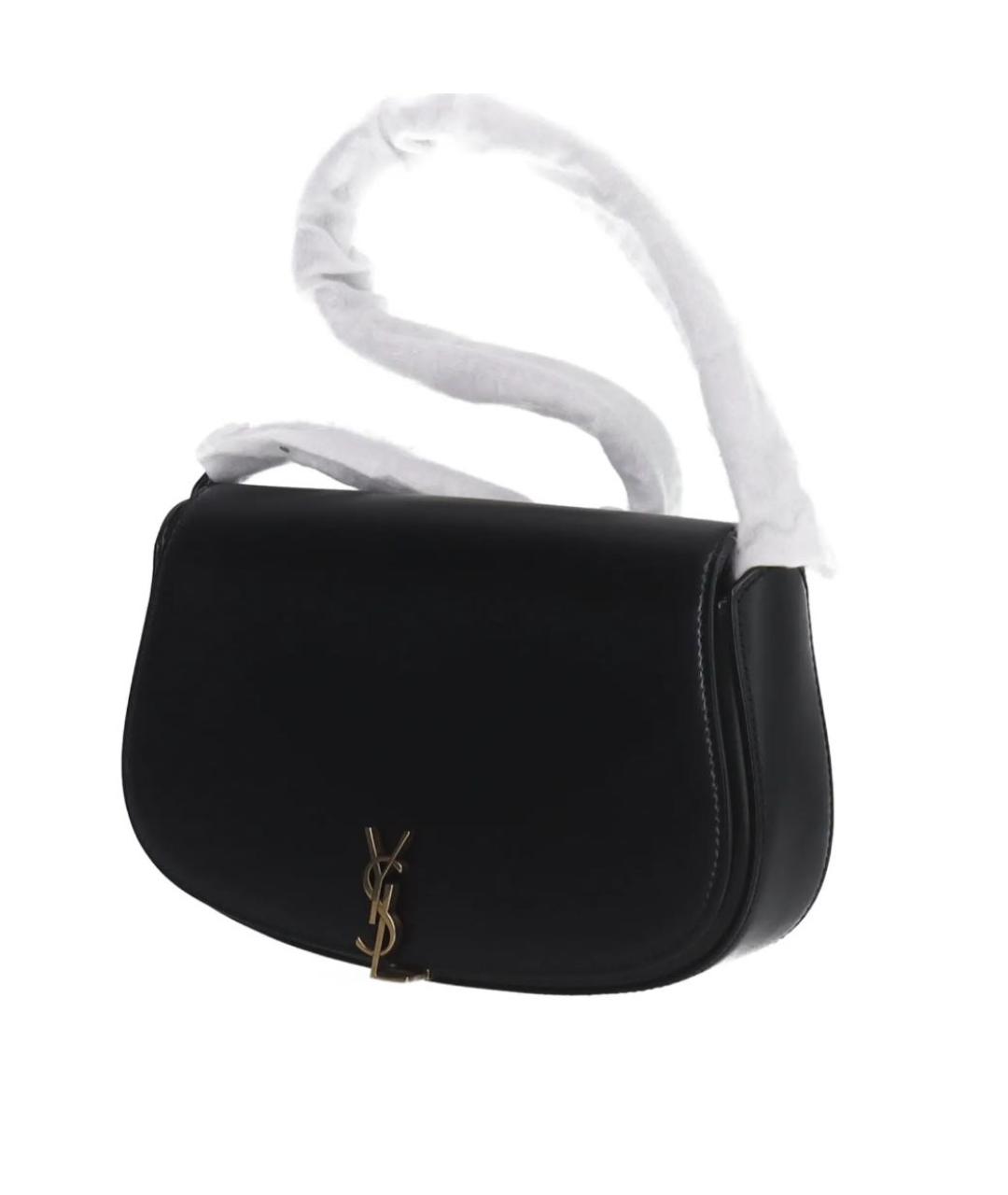 SAINT LAURENT Черная кожаная сумка через плечо, фото 2